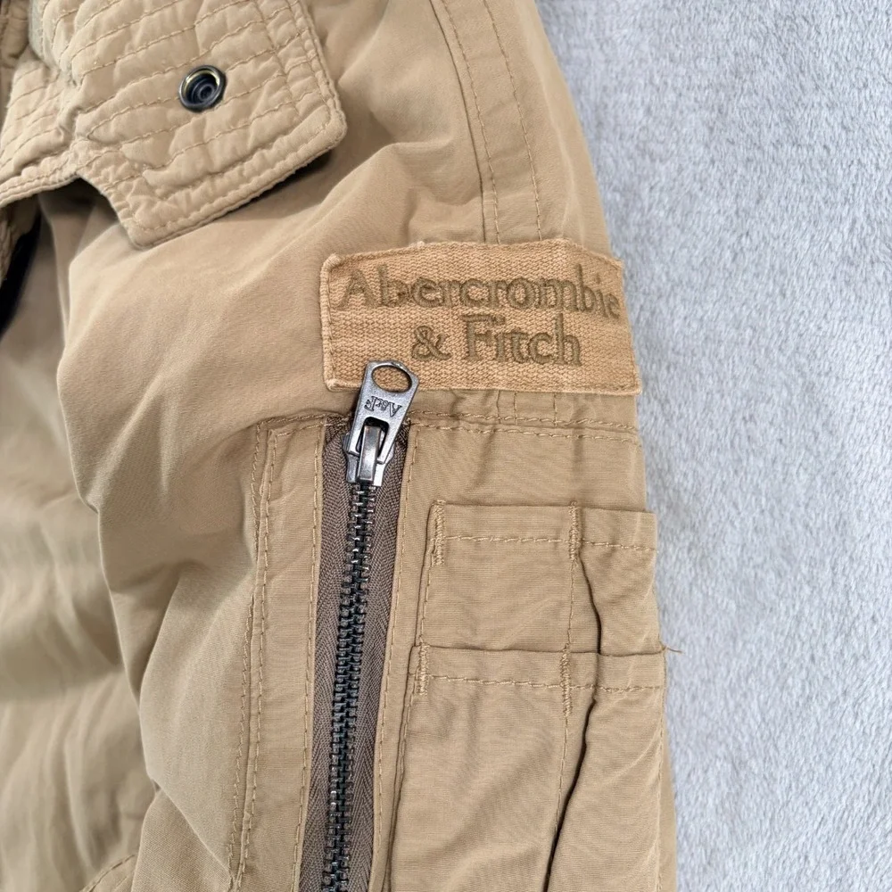 VTG Abercrombie & Fitch Quilt Lined Utility Parka Hooded Jacket Men XL Premium